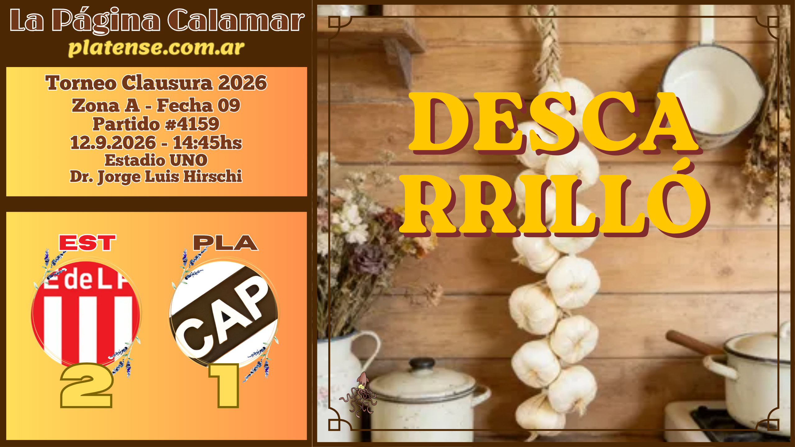 #4159 – Estudiantes LP 2 vs. PLATENSE 1 – 12.9.2026 – Clausura 2026 – F09