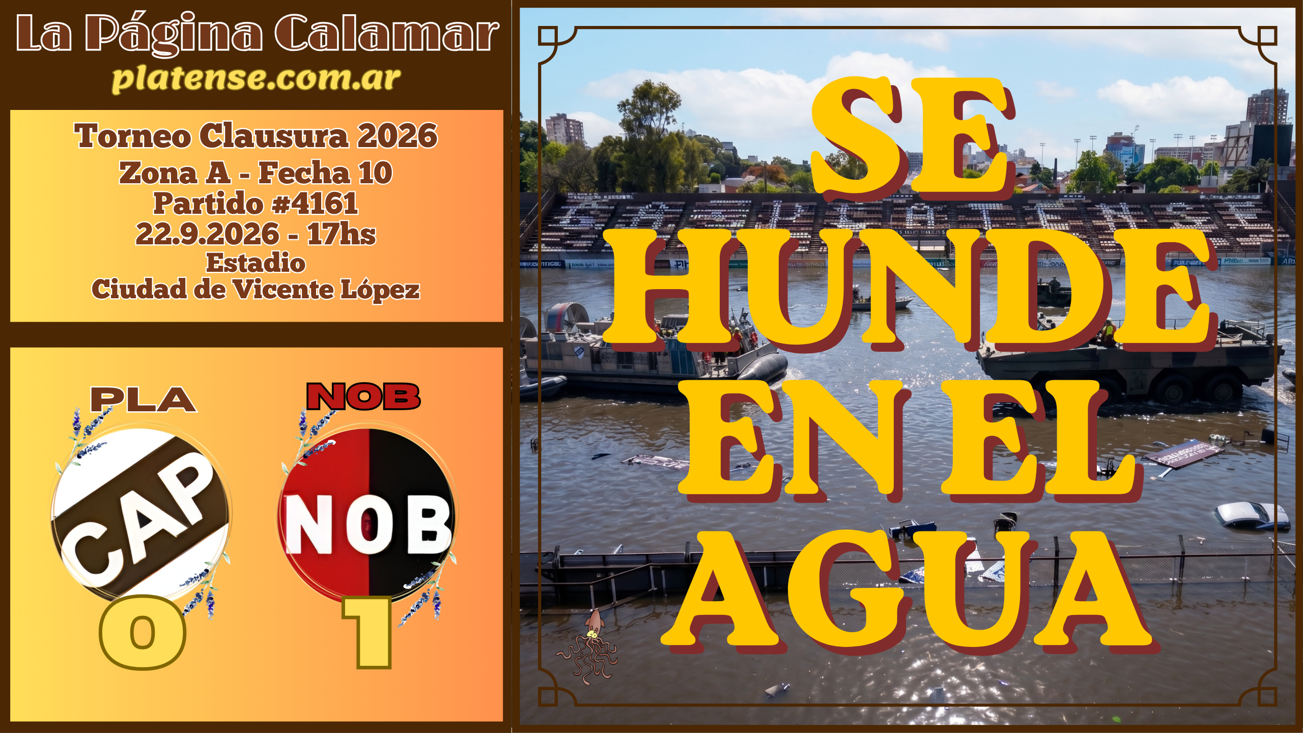 #4161 – PLATENSE 0 vs. Newell’s Old Boys 1 – 22.9.2026 – Clausura 2026 – F10