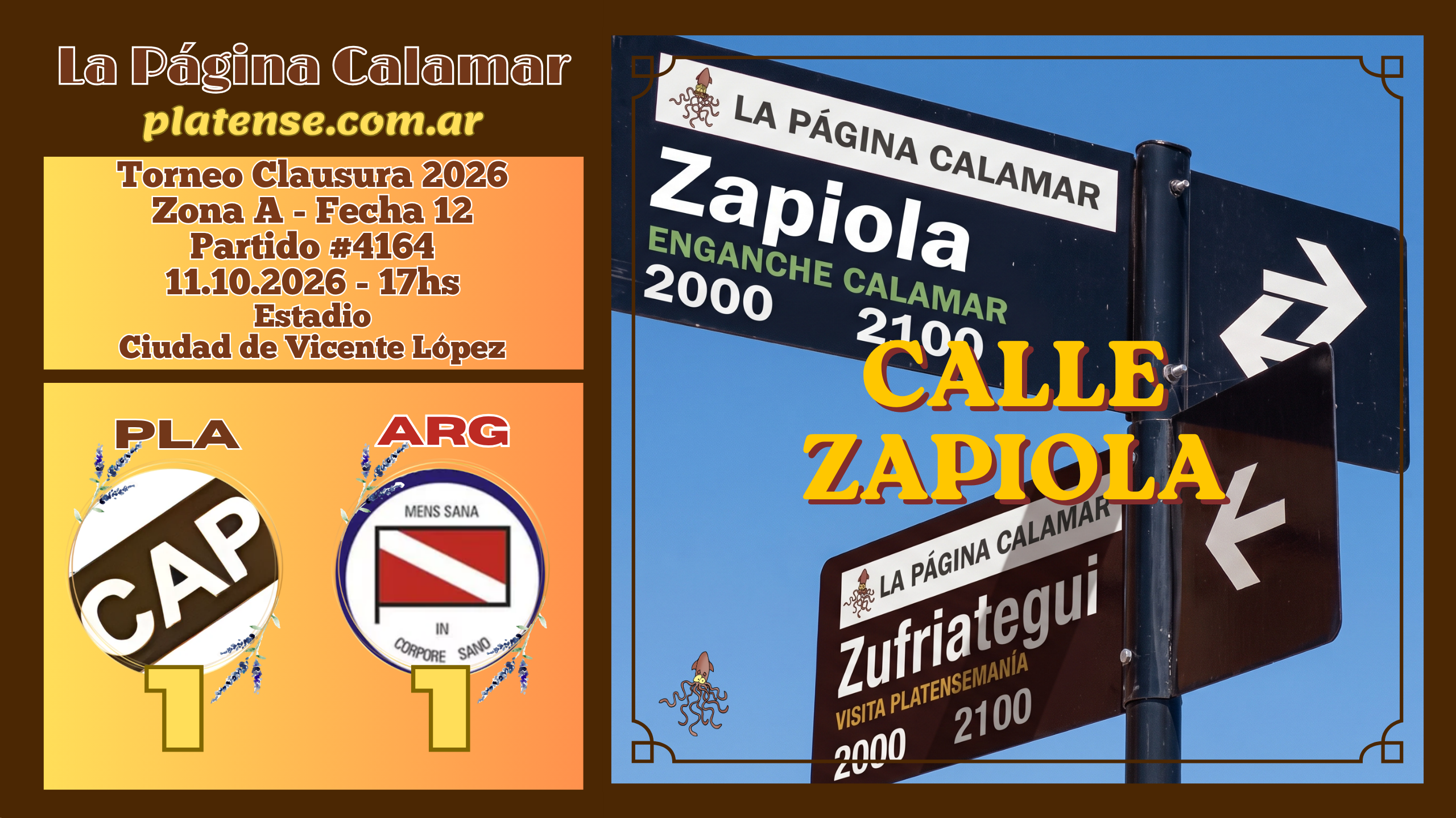 #4164 – PLATENSE 1 vs. Argentinos Juniors 1 – 11.10.2026 – Clausura 2026 – F12